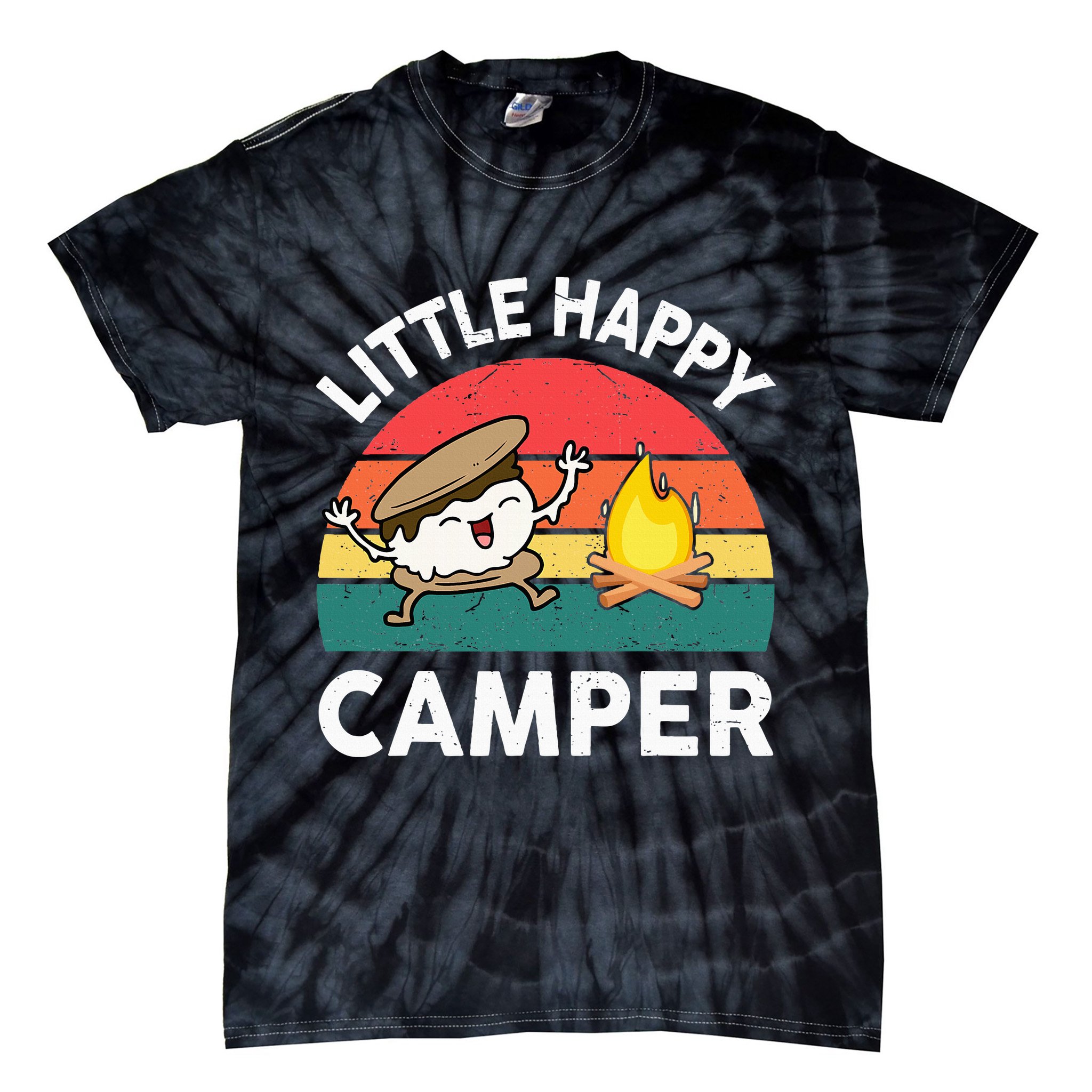 Little Happy Camper Funny Smore Camping Tie-Dye T-Shirt