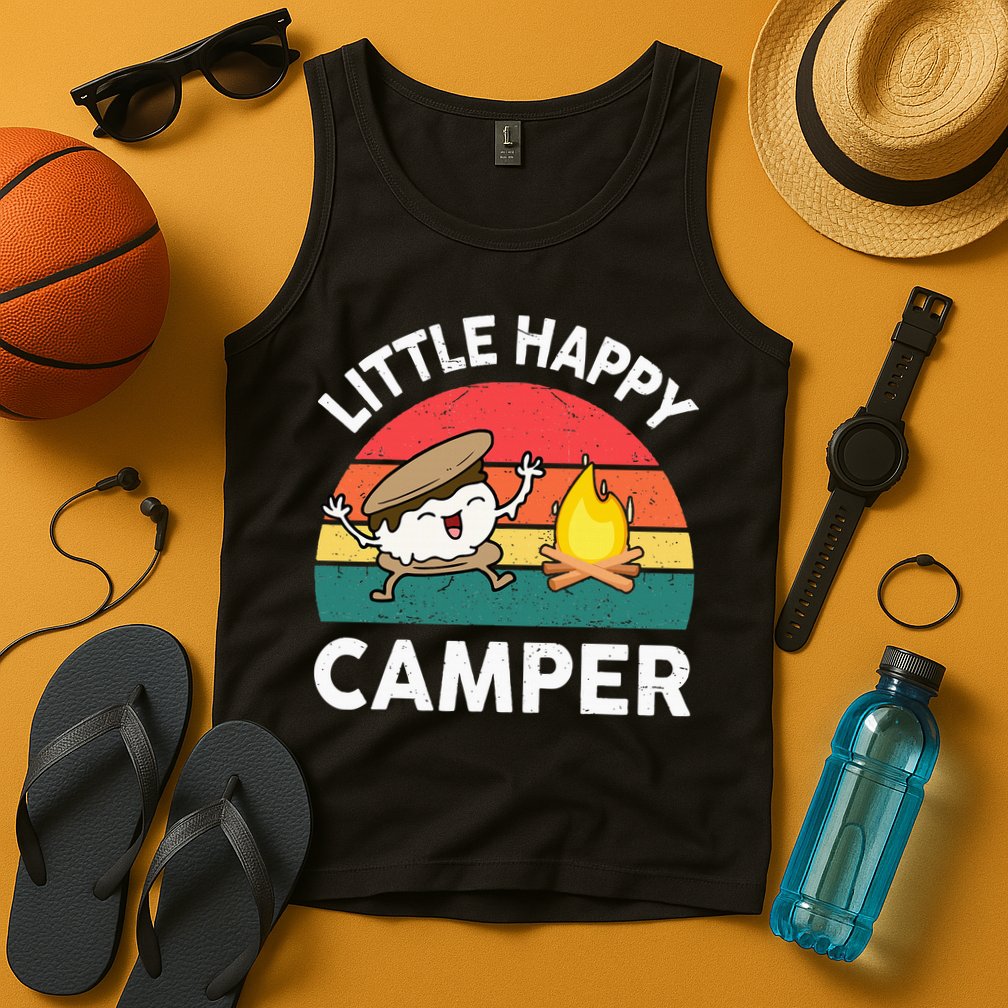 Little Happy Camper Funny Smore Camping Tank Top