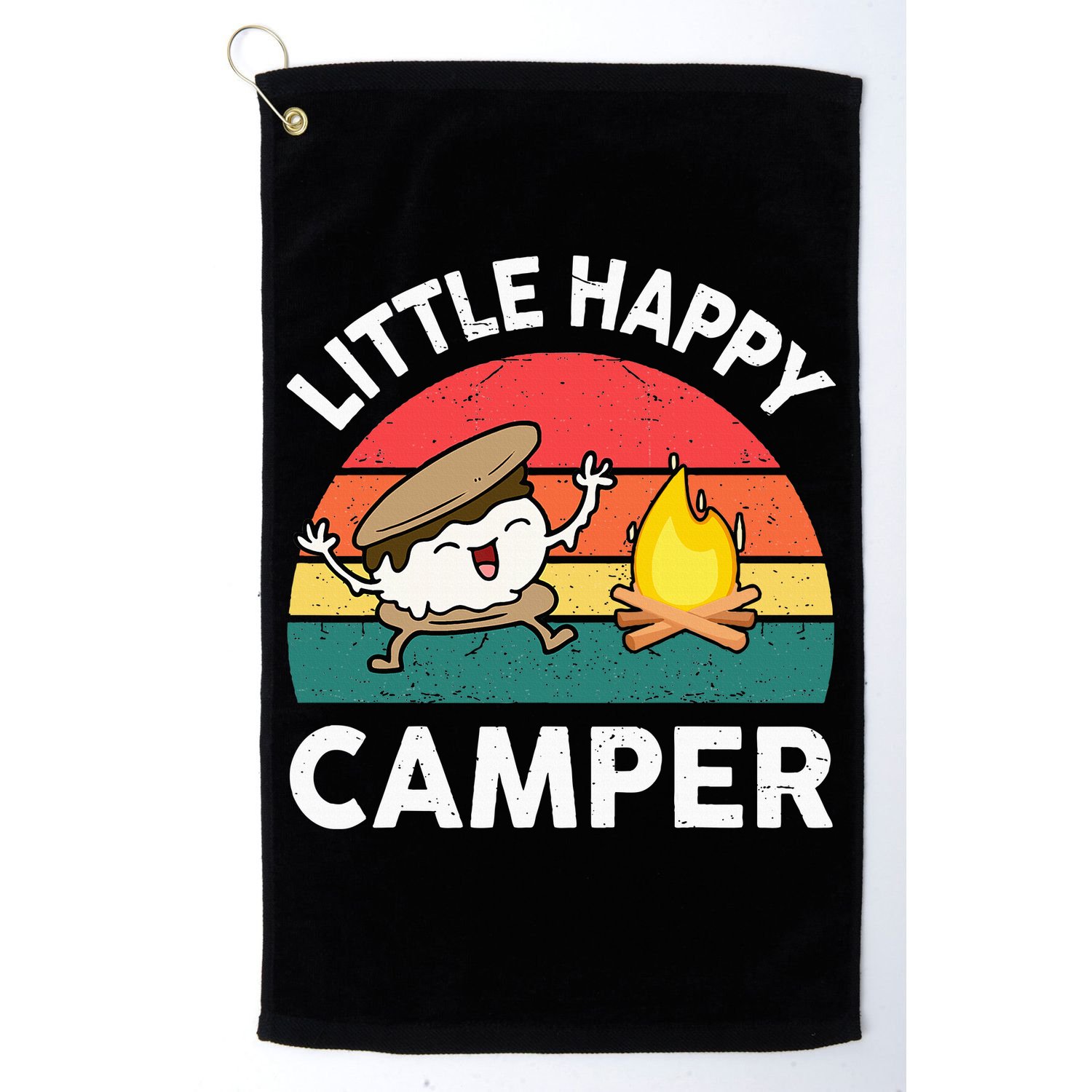 Little Happy Camper Funny Smore Camping Golf Towel