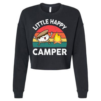 Little Happy Camper Funny Smore Camping Cropped Pullover Crew