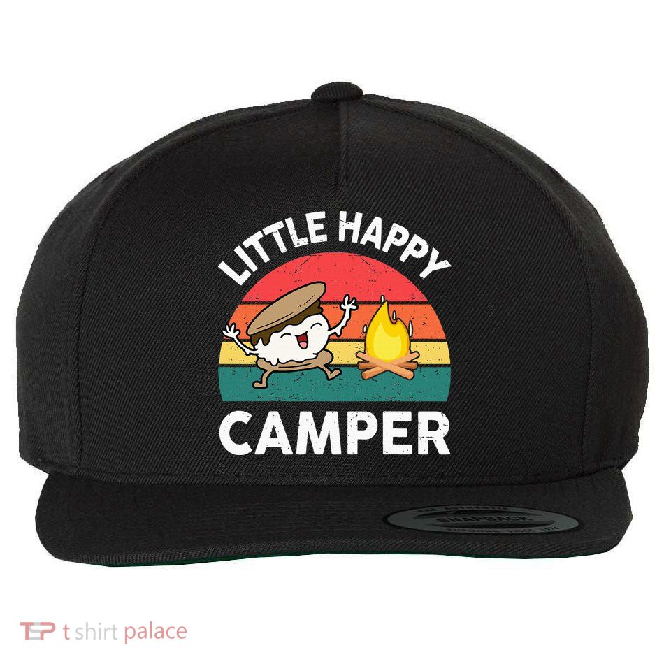 Little Happy Camper Funny Smore Camping Wool Snapback Cap