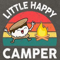 Little Happy Camper Funny Smore Camping Cotton Canvas Backpack