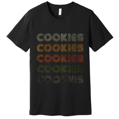 Love Heart Cookies Grunge Vintage Style Black Cookies Premium T-Shirt