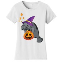 Lazy Halloween Costume Pumpkin Sea Cow Witch Hat Women's T-Shirt