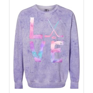 Love Hockey Color Design Colorblast Crewneck Sweatshirt