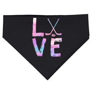 Love Hockey Color Design USA-Made Doggie Bandana