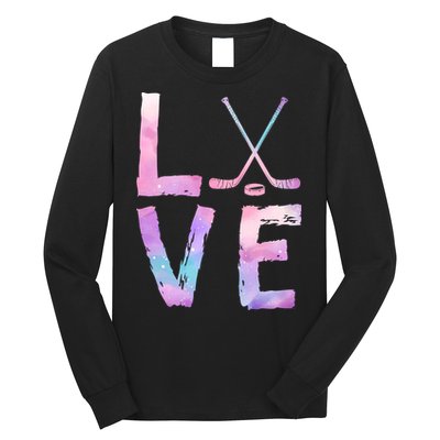 Love Hockey Color Design Long Sleeve Shirt