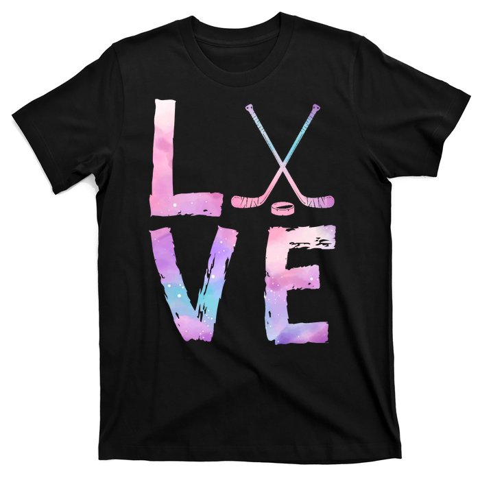 Love Hockey Color Design T-Shirt