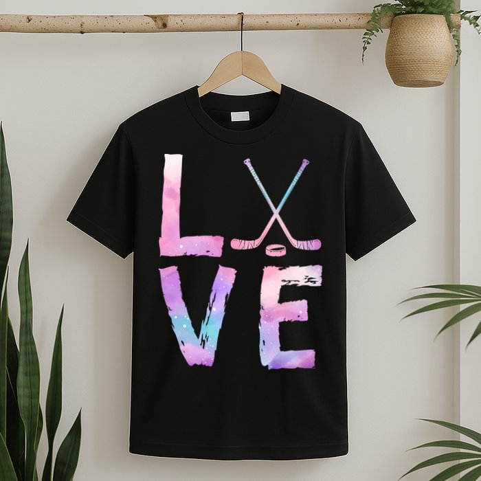 Love Hockey Color Design T-Shirt