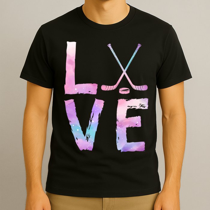 Love Hockey Color Design T-Shirt