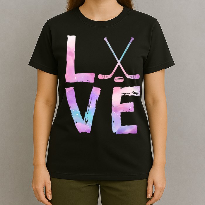 Love Hockey Color Design T-Shirt