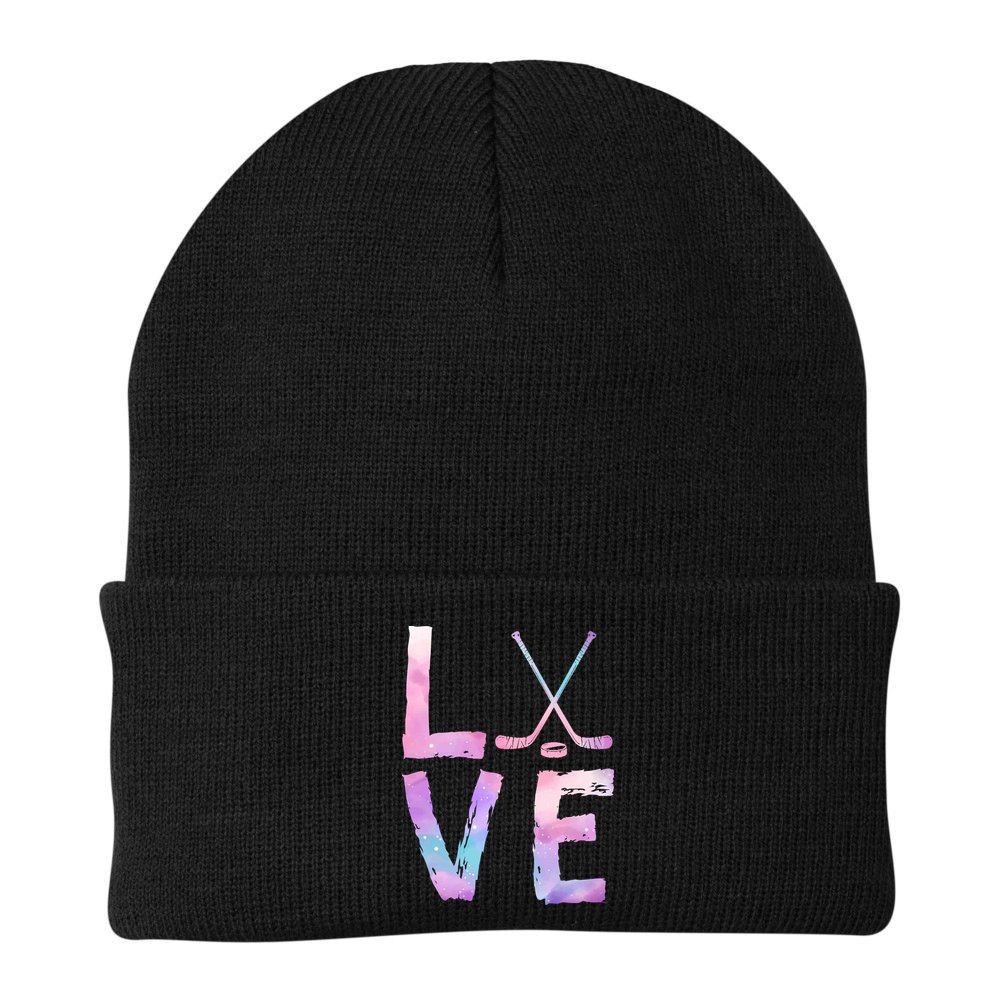 Love Hockey Color Design Beanie