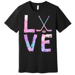 Love Hockey Color Design Premium T-Shirt