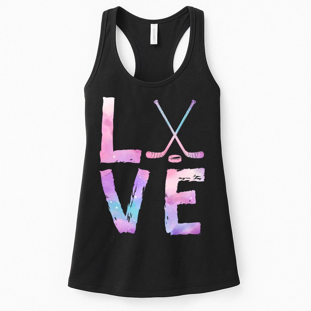 Love Hockey Color Design Womens Tank Top