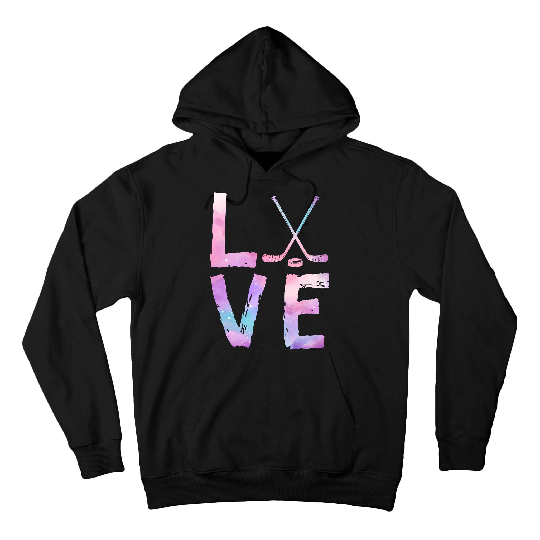 Love Hockey Color Design Tall Hoodie