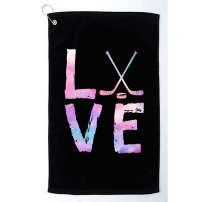 Love Hockey Color Design Platinum Collection Golf Towel