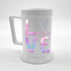 Love Hockey Color Design Beer Stein