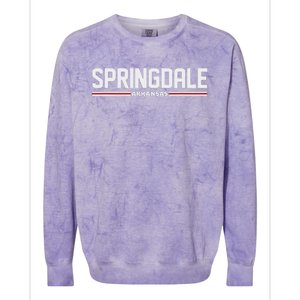 Loving Home City Springdale Arkansas Travel Colorblast Crewneck Sweatshirt