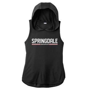 Loving Home City Springdale Arkansas Travel Ladies PosiCharge Tri-Blend Wicking Draft Hoodie Tank