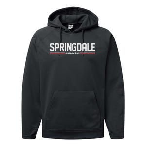 Loving Home City Springdale Arkansas Travel Performance Fleece Hoodie