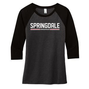 Loving Home City Springdale Arkansas Travel Women's Tri-Blend 3/4-Sleeve Raglan Shirt