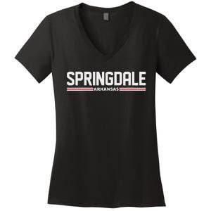 Loving Home City Springdale Arkansas Travel Women's V-Neck T-Shirt