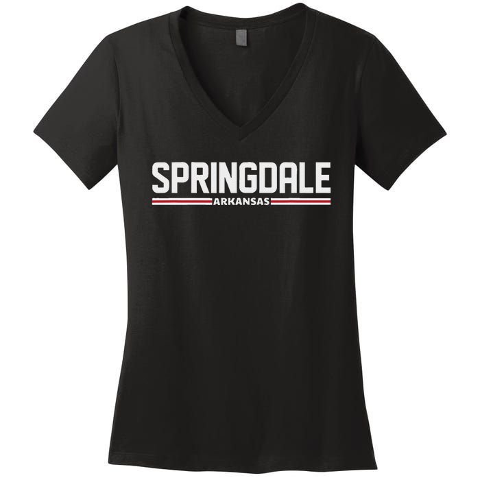 Loving Home City Springdale Arkansas Travel Women's V-Neck T-Shirt