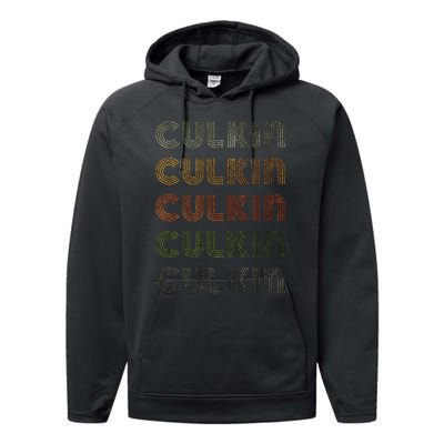 Love Heart Culkin Grunge Vintage Style Black Culkin Performance Fleece Hoodie