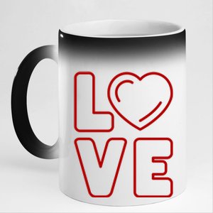 Love Heart Cute Romantic Gift 11oz Black Color Changing Mug