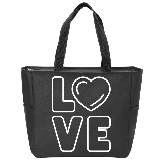 Love Heart Cute Romantic Gift Zip Tote Bag