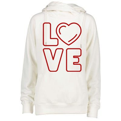 Love Heart Cute Romantic Gift Womens Funnel Neck Pullover Hood