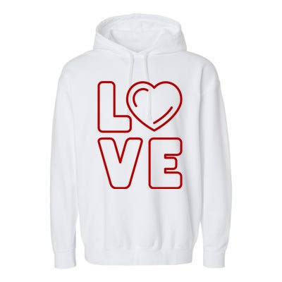 Love Heart Cute Romantic Gift Garment-Dyed Fleece Hoodie