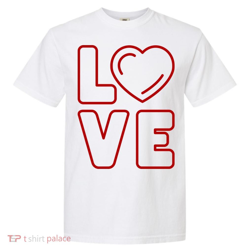 Love Heart Cute Romantic Gift Garment-Dyed Heavyweight T-Shirt