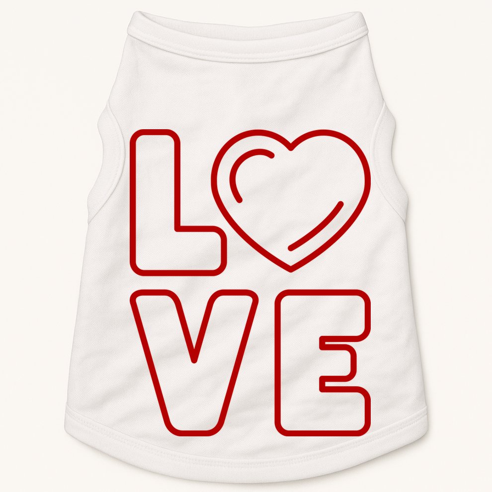 Love Heart Cute Romantic Gift Doggie Tank