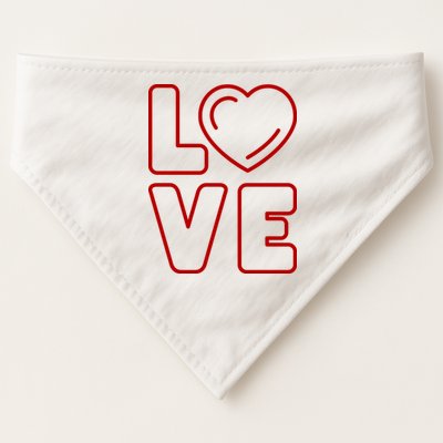 Love Heart Cute Romantic Gift USA-Made Doggie Bandana