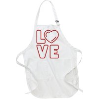 Love Heart Cute Romantic Gift Full-Length Apron With Pockets