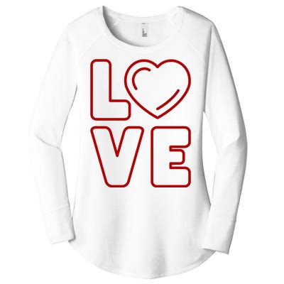 Love Heart Cute Romantic Gift Women's Perfect Tri Tunic Long Sleeve Shirt