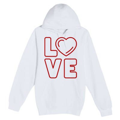 Love Heart Cute Romantic Gift Premium Pullover Hoodie