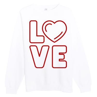 Love Heart Cute Romantic Gift Premium Crewneck Sweatshirt