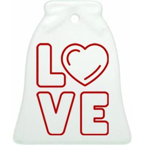 Love Heart Cute Romantic Gift Ceramic Bell Ornament