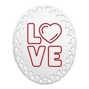 Love Heart Cute Romantic Gift Ceramic Oval Ornament