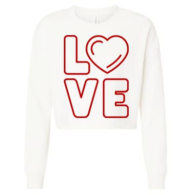 Love Heart Cute Romantic Gift Cropped Pullover Crew