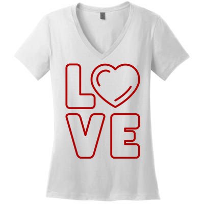 Love Heart Cute Romantic Gift Women's V-Neck T-Shirt