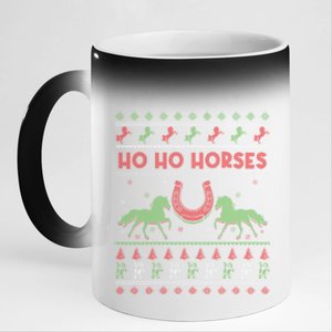 Love Horse Cute Funny Christmas Santa Ugly Christmas Gift 11oz Black Color Changing Mug