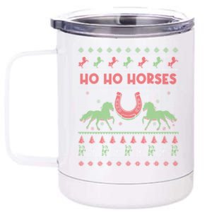 Love Horse Cute Funny Christmas Santa Ugly Christmas Gift 12 oz Stainless Steel Tumbler Cup