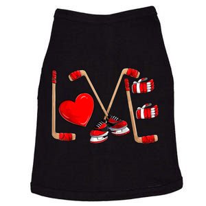 Love Hockey Cute Valentines Doggie Tank