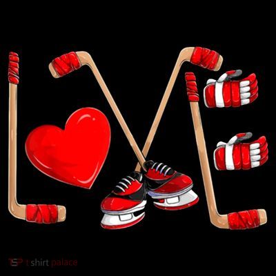Love Hockey Cute Valentines T-Shirt