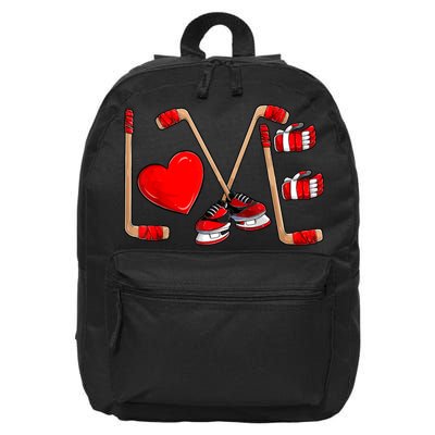 Love Hockey Cute Valentines 16 in Basic Backpack
