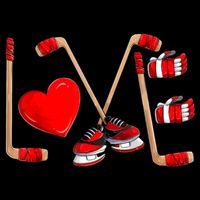 Love Hockey Cute Valentines Cooling Performance Long Sleeve Crew
