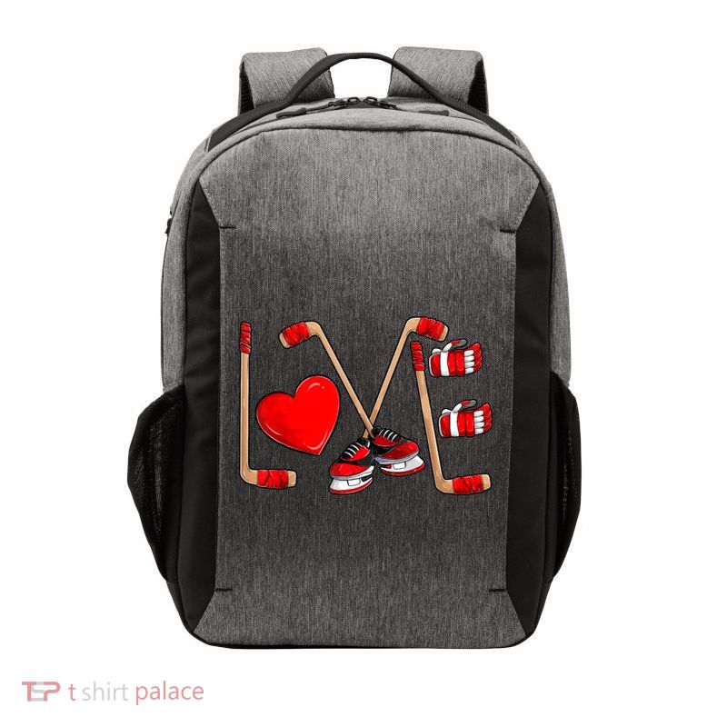 Love Hockey Cute Valentines Vector Backpack